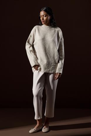 Saint Yün Karışımlı Basic Kazak - Bej