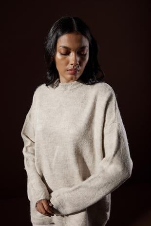 Saint Yün Karışımlı Basic Kazak - Bej