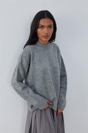 Saint Yün Karışımlı Basic Kazak- Gri