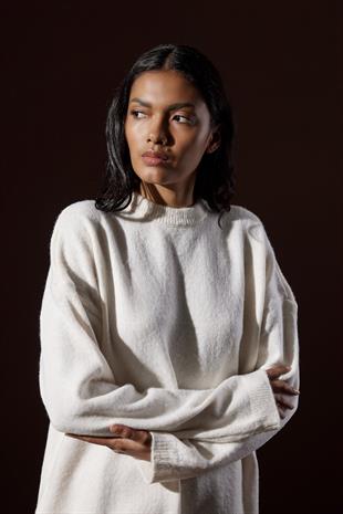 Saint Yün Karışımlı Basic Kazak - Krem