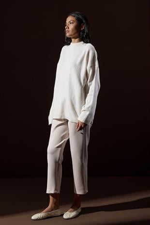 Saint Yün Karışımlı Basic Kazak - Krem