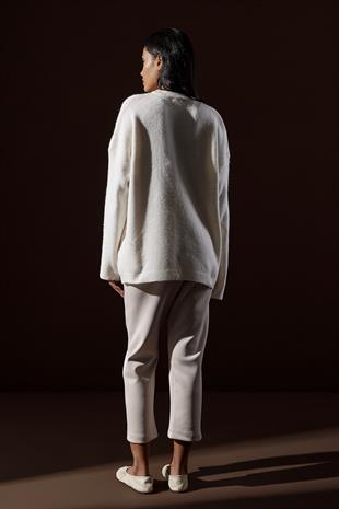 Saint Yün Karışımlı Basic Kazak - Krem