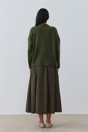 Saint Yün Karışımlı Basic Kazak- Yeşil