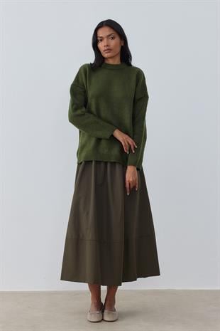 Saint Yün Karışımlı Basic Kazak- Yeşil