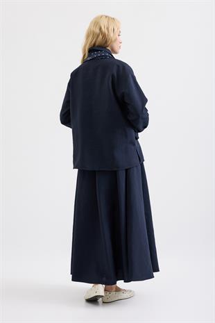 Seren Bağlamalı Etek Takım - Lacivert