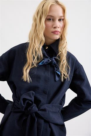 Seren Bağlamalı Etek Takım - Lacivert