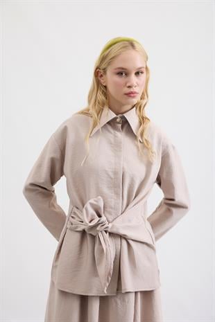 Seren Bağlamalı Etek Takım - Taş