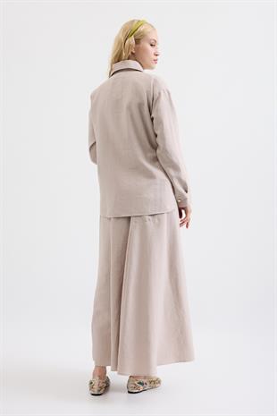 Seren Bağlamalı Etek Takım - Taş