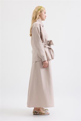 Seren Bağlamalı Etek Takım - Taş