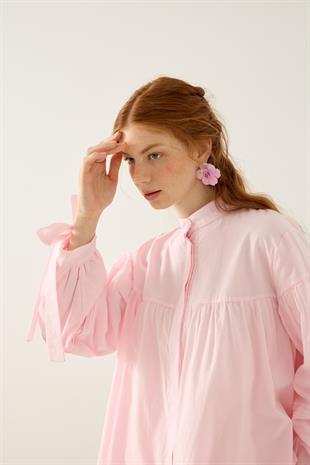 Sienna Allerli Robalı Vual Gömlek - Pembe