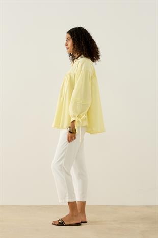 Sienna Allerli Robalı Vual Gömlek - Sarı