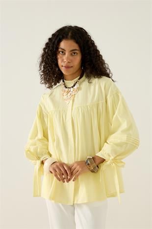 Sienna Allerli Robalı Vual Gömlek - Sarı