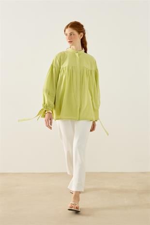 Sienna Allerli Robalı Vual Gömlek - Yeşil