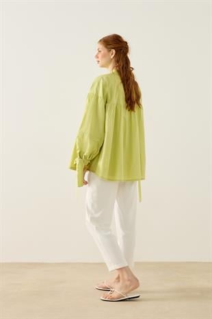 Sienna Allerli Robalı Vual Gömlek - Yeşil