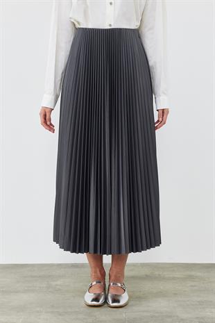 SINDY PİLİSELİ ETEK - ANTRASİT