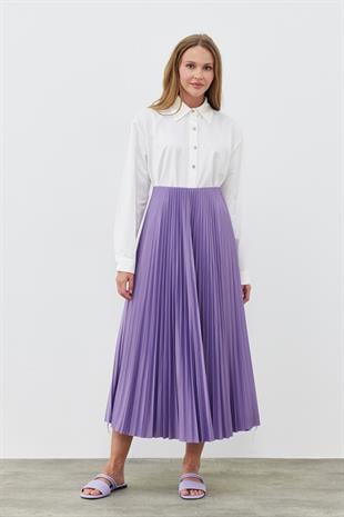 SINDY PİLİSELİ ETEK - LİLA