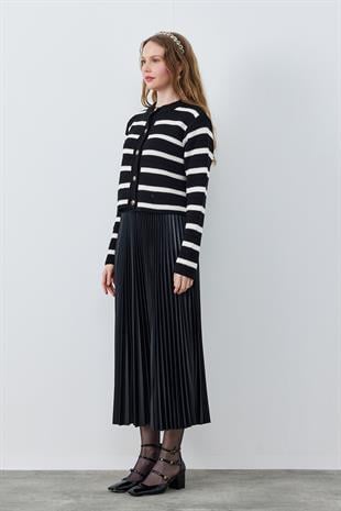 SINDY PLİSELİ ETEK - SİYAH 
