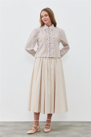 STELLA FIRFIRLI GÖMLEK - CAMEL