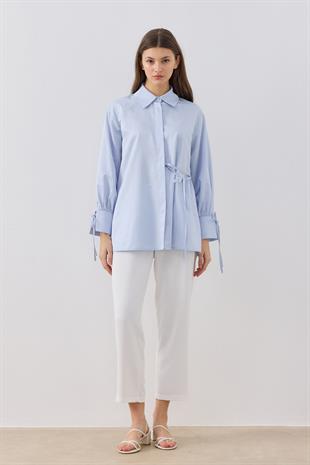 Tessa Bağcık Detaylı Gömlek - Mavi
