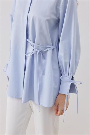 Tessa Bağcık Detaylı Gömlek - Mavi