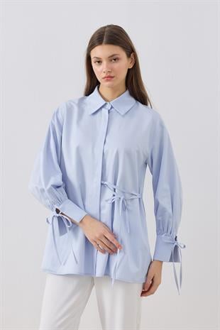 Tessa Bağcık Detaylı Gömlek - Mavi