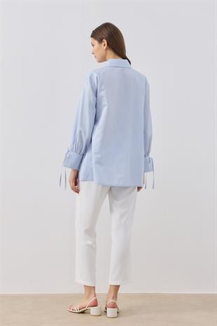 Tessa Bağcık Detaylı Gömlek - Mavi