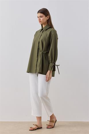 Tessa Bağcık Detaylı Gömlek- Haki
