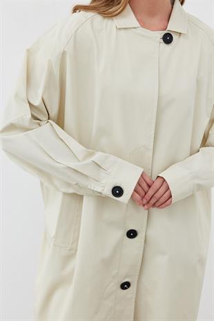 TİNA OVERSİZE TRENÇKOT - KREM