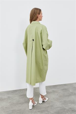TİNA OVERSİZE TRENÇKOT - YEŞİL