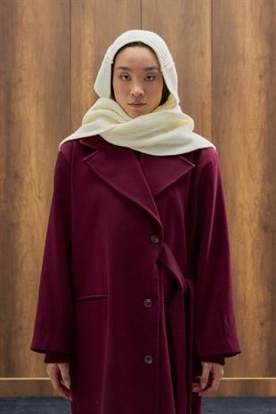 Triko Atkılı Bere- Ekru 