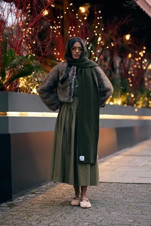 Triko Atkılı Bere - Haki