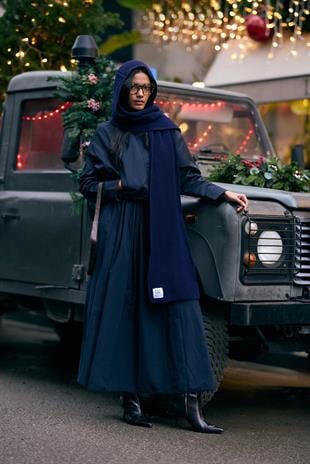 Triko Atkılı Bere - Lacivert