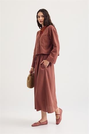 Valeri Keten Karışımlı Takım - Bakır