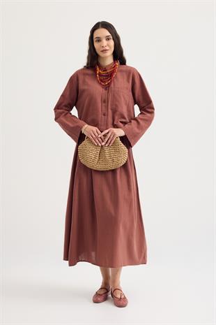 Valeri Keten Karışımlı Takım - Bakır