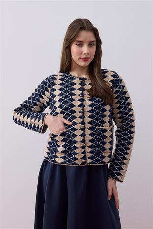 Vanisha Baklava Desen Cepli Kazak