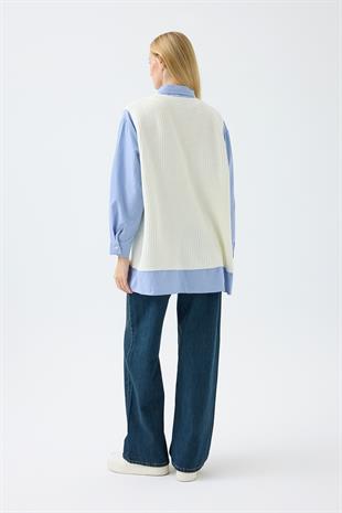 Vega Süveter Detaylı Gömlek - Ekru