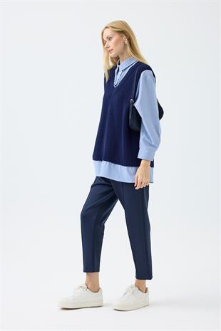 Vega Süveter Mix Gömlek - Lacivert