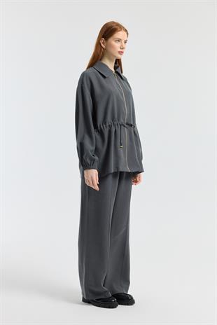 Vienna Tünelli Nervürlü Takım  - Antrasit