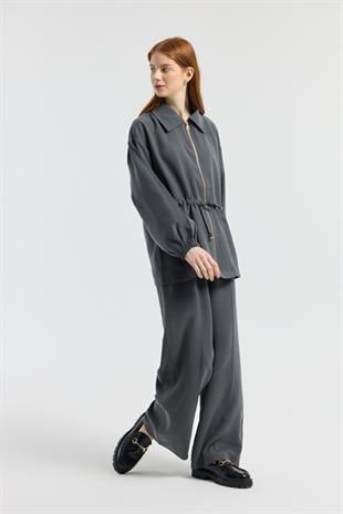 Vienna Tünelli Nervürlü Takım  - Antrasit