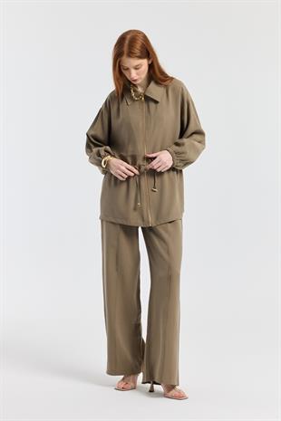 Vienna Tünelli Nervürlü Takım - Haki