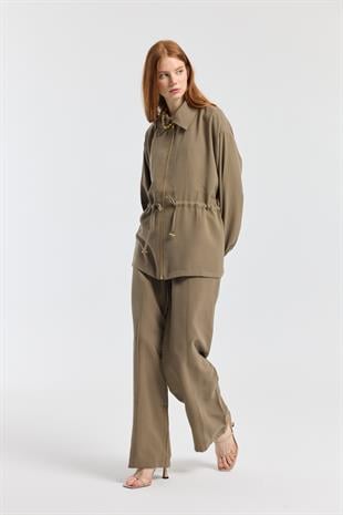 Vienna Tünelli Nervürlü Takım - Haki