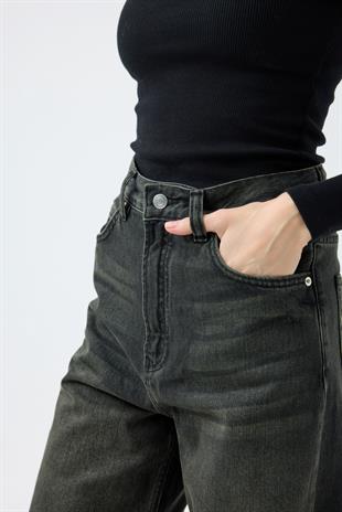 Vivian Straight Denim Pantolon - Siyah 