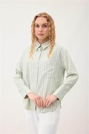 Viyana Paraşüt  Pul İşlemeli Gömlek - Yeşil