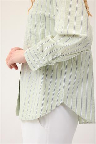 Viyana Paraşüt  Pul İşlemeli Gömlek - Yeşil