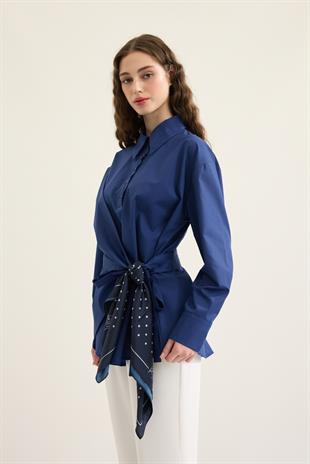 Wilma Kruvaze Kapaklı Polo Yaka Gömlek- Lacivert