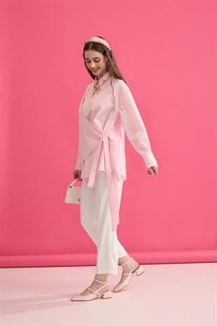 Wilma Kruvaze Kapaklı Polo Yaka Gömlek- Pembe