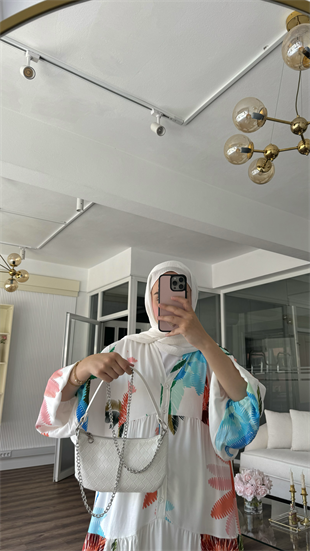 WISSENTE VISCON ELBİSE - BEYAZ