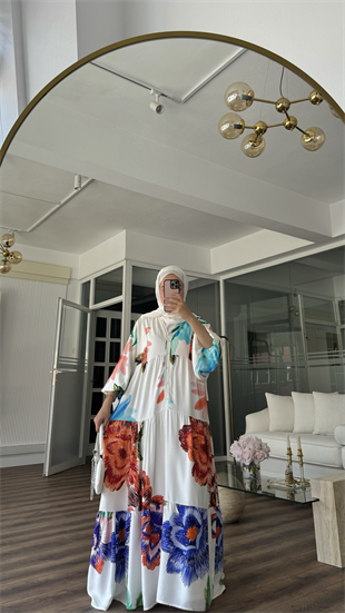 WISSENTE VISCON ELBİSE - BEYAZ