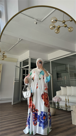 WISSENTE VISCON ELBİSE - BEYAZ