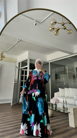 WISSENTE VISCON ELBİSE - SİYAH